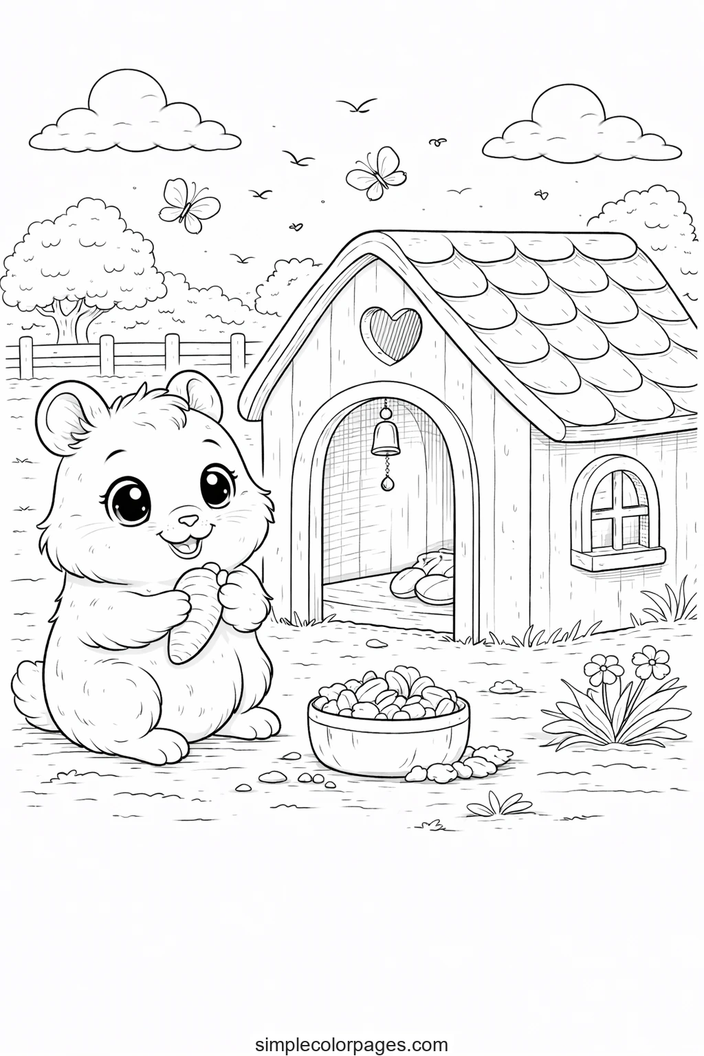 Hamster House Coloring Page | Animal Coloring Pages
