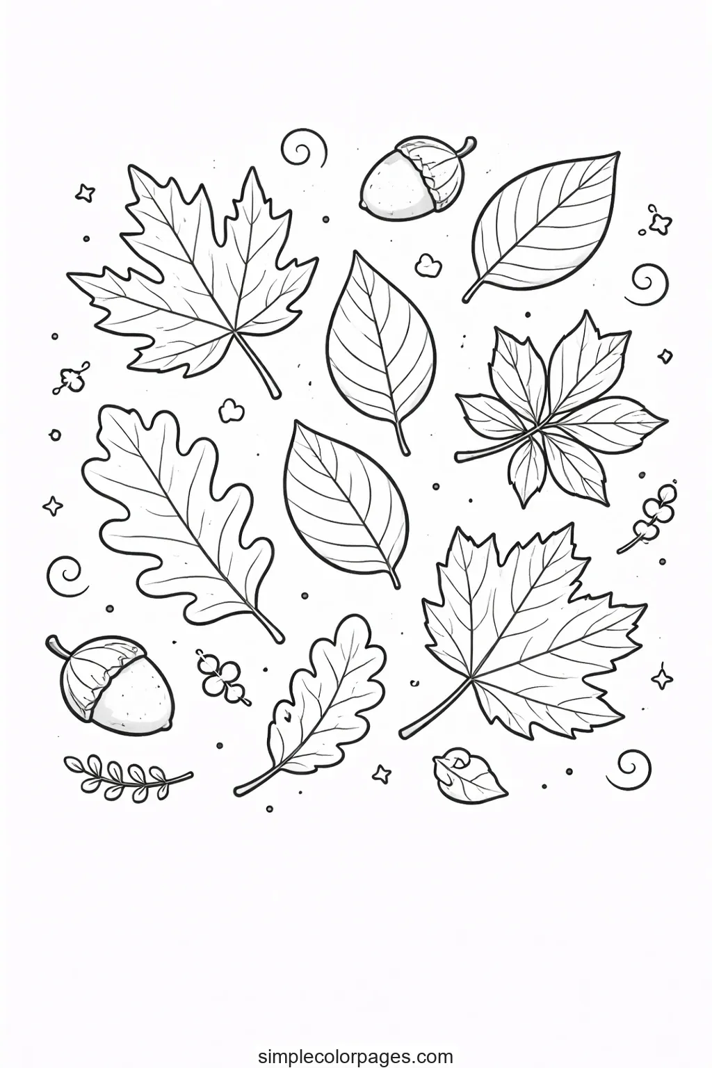 Autumn Leaves Coloring Page