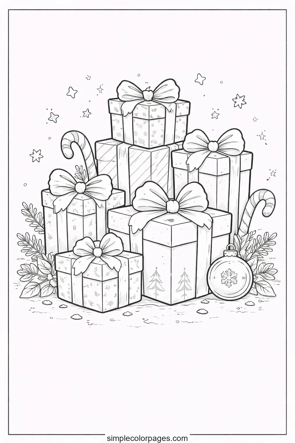 Christmas Gifts Coloring Page