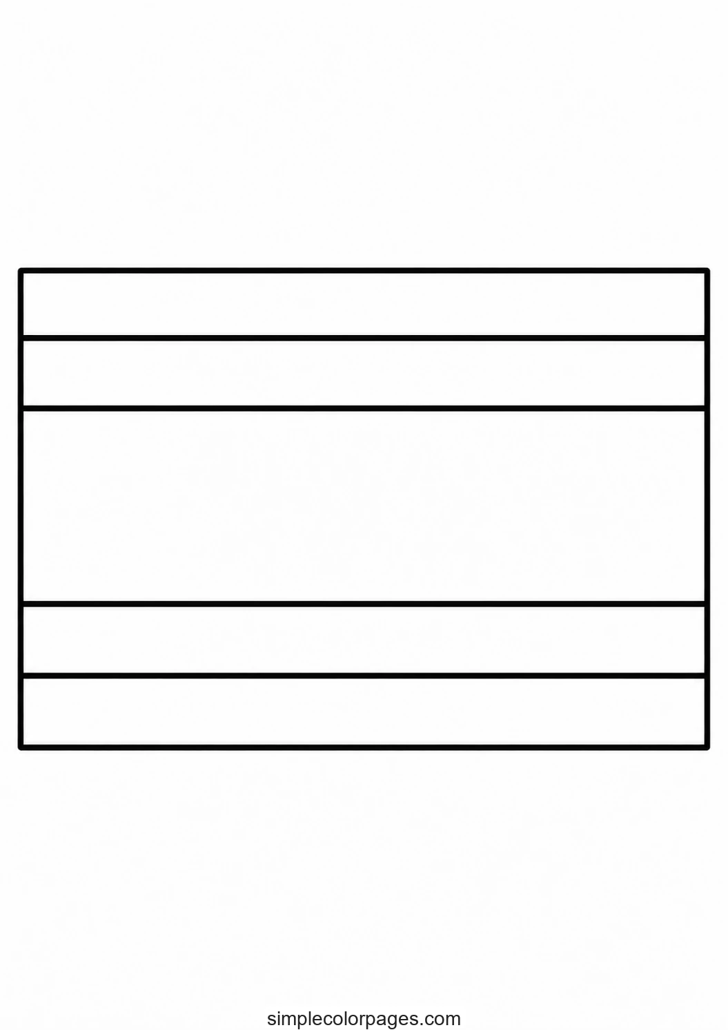 Five horizontal bands, the centre band twice as wide as the others, no emblem