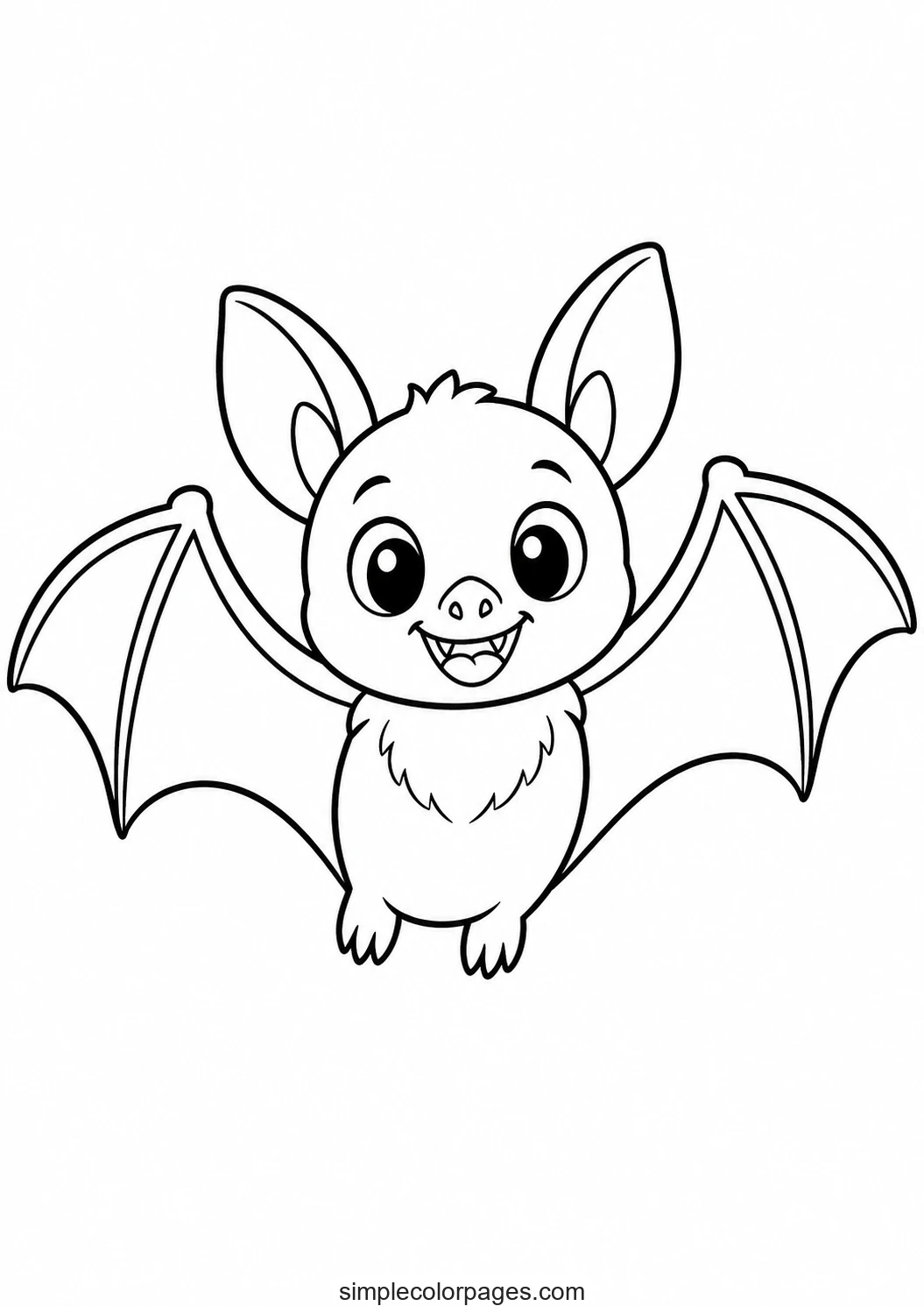 Cute Bat Coloring Page | Animal Coloring Pages