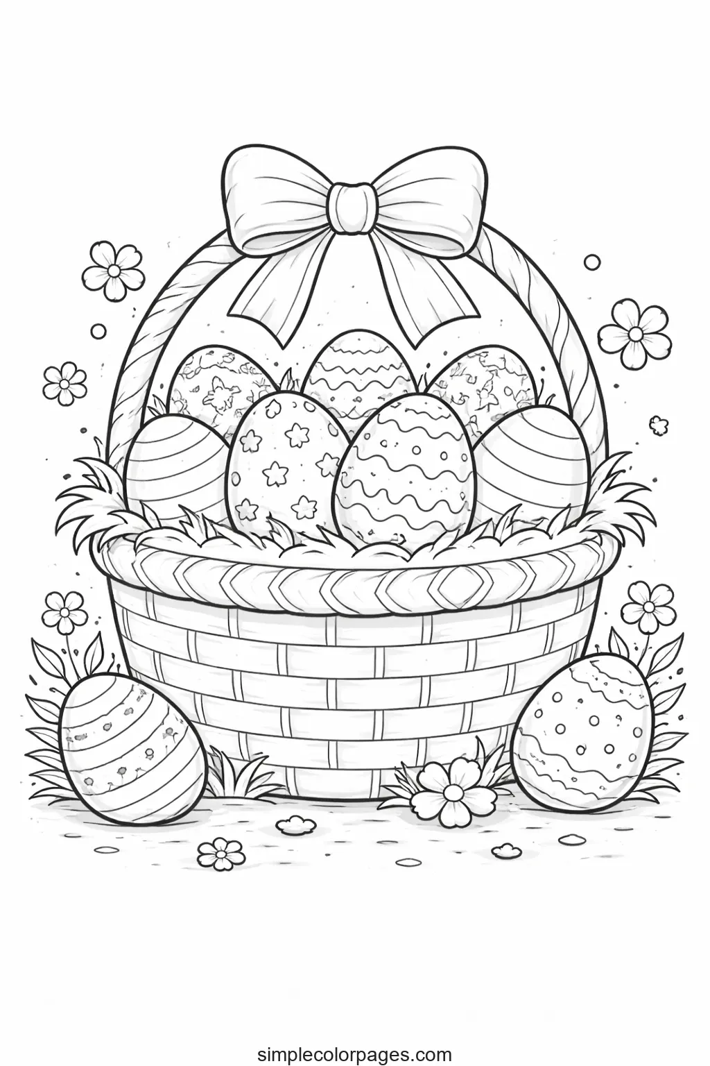 Easter Basket Coloring Page