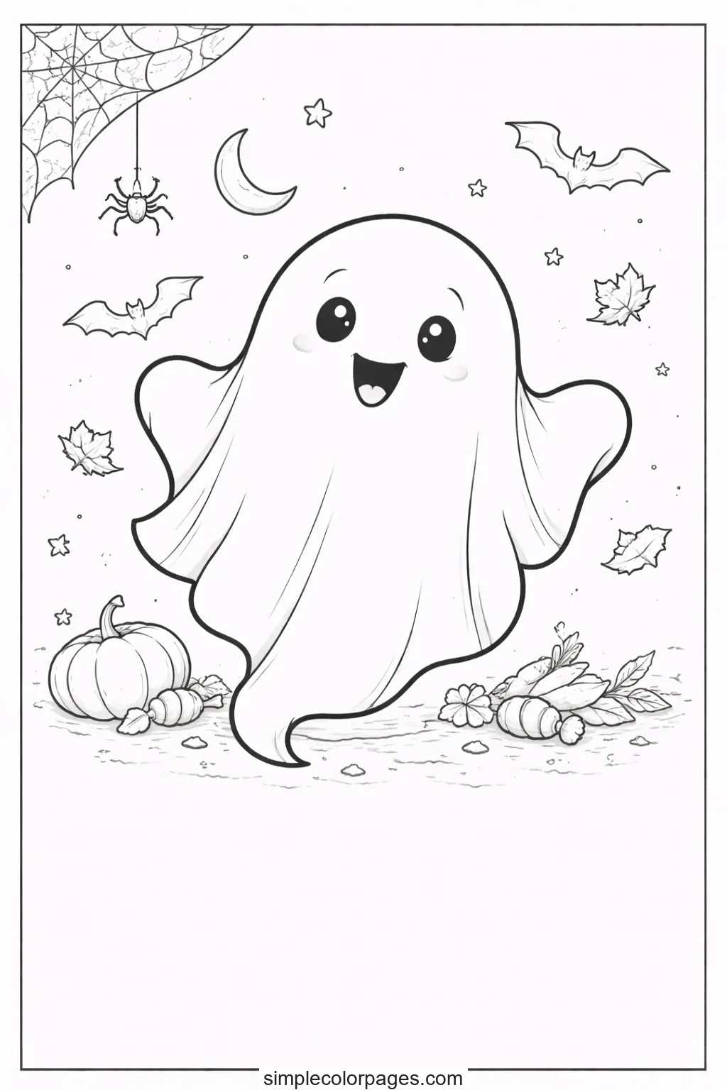 Halloween Ghost Coloring Page
